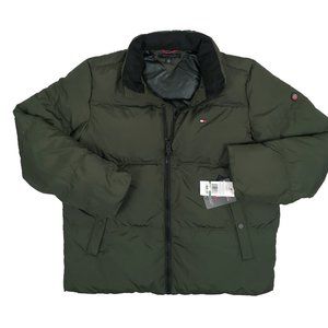 NEW Tommy Hilfiger Down Puffer Jacket!  Green With Signature Tommy Flag on Chest